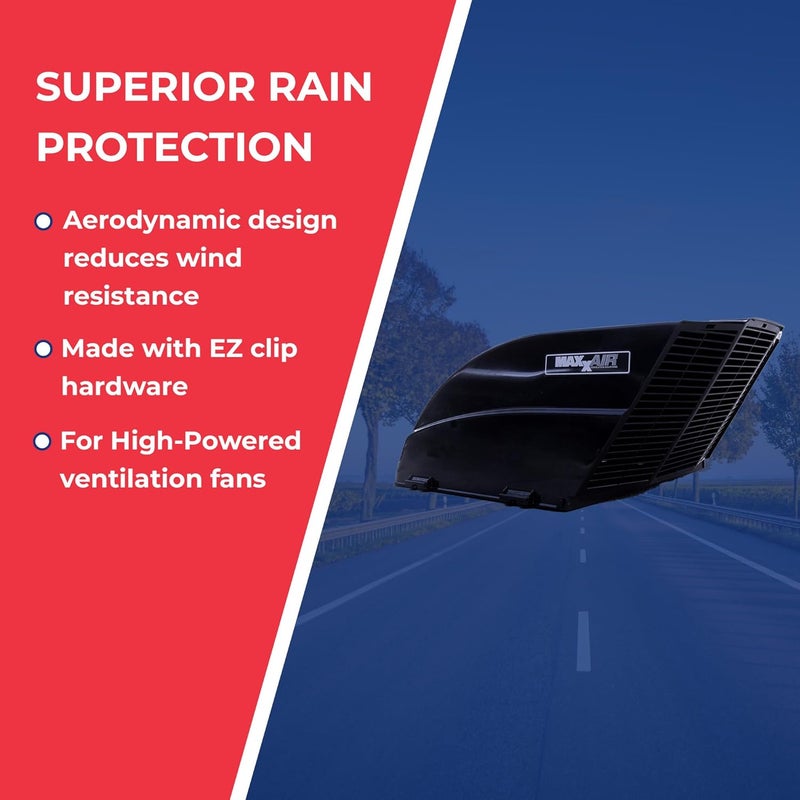 Maxx Air FANMATE 00-955002 Fan/Vent Cover with EZ Clip Hardware, Constant Airflow, Super Tough, Black - Image 2